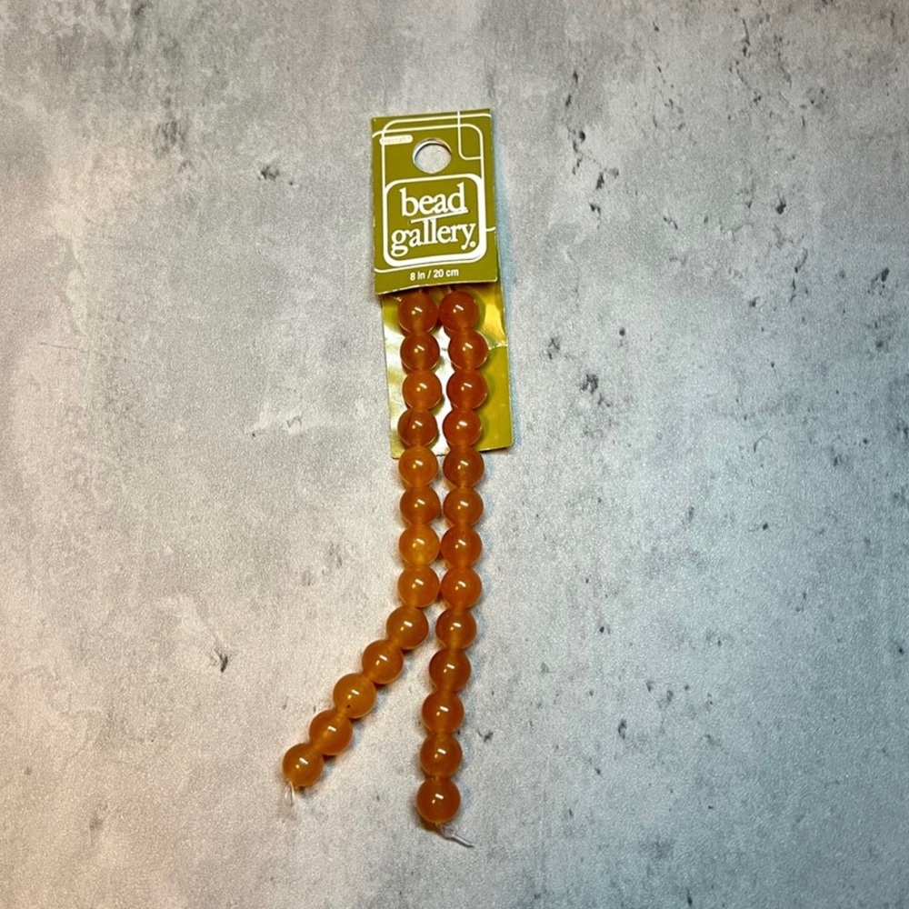 COPY - NWT Dyed Orange Quartzite Round Stone Beads